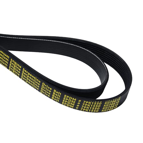 K070610 Serpentine Drive Belt V-Ribbed for Lexus 13-18 ES350,07-15 GS350,06-18 IS350 Highlander 3.5L,for Toyota 3.5L 13-18 Avalon,12-17 Camry,06-12 RAV4,11-16 Sienna,7PK1550 - size: 7PK1550-1550mm