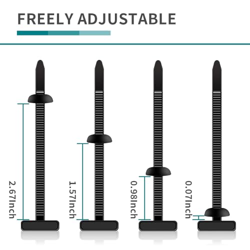 Nylon Universal Cable Tie Buckle, Zipper Clips for Cars, T Style Zip Ties Button Fixion Tools, Automotive Plastic Rivet Push Pin, Auto Body Parts Trim, Bumper Retainer Fender Liner (Black 100PCS) - color: Black 100pcs