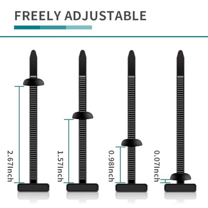 Nylon Universal Cable Tie Buckle, Zipper Clips for Cars, T Style Zip Ties Button Fixion Tools, Automotive Plastic Rivet Push Pin, Auto Body Parts Trim, Bumper Retainer Fender Liner (Black 100PCS) - color: Black 100pcs