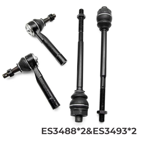 4pc Front Inner Outer Tie Rods for Chevy Silverado 1500 4WD 99-06 - size: ES3488 ES3493