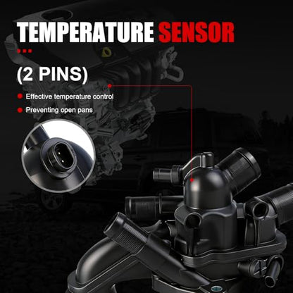 Engine Coolant Thermostat Housing Assembly Compatible with Mini Cooper 2011-2016,Cooper Countryman 2011-2017,Cooper Paceman 2013-2016 1.6L,Replace for# 11537647305 11537588876 902-5188 - size: 902-5188