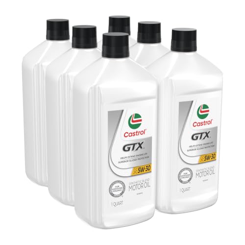 Castrol GTX 5W-30 Synthetic Blend Motor Oil, 1 Quart, Pack of 6 - size: 1 Quart, Pack of 6