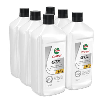 Castrol GTX 5W-30 Synthetic Blend Motor Oil, 1 Quart, Pack of 6 - size: 1 Quart, Pack of 6