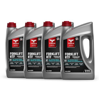 TRIAX Forklift HTF - Full Synthetic Hydraulic & Transmission Oil - Commercial Grade, True All Season to -50F (4 Gallon Pack) - size: 4 Gallon Pack