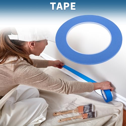 Painters Tape Easy Removal 0.1 Inches x 52.5 Yards Blue - color: Blue, size: 0.1 Inches x 52.5 Yards