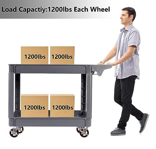 6 inch Heavy Duty Caster Wheel- Polyurethane Tread(Crowned) on cast lron Wheels -1/2" Bore -Roller Bearing, Set of 4 Heavy Duty Caster Wheel- 4800 lbs Capacity (4 Pack) - color: Crowned Poly on Cast Iron, size: 6"×2"