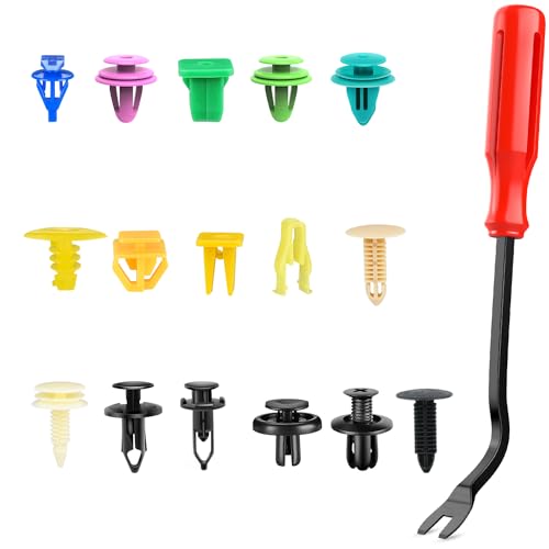 Nilight 501PCS Universal Car Clips Fastener Remover Retainer Rivet Push - color: 500Pcs Clips + Remover