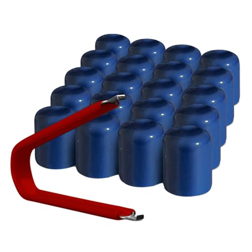 ColorLugs Vinyl Lug Nut Cover | Blue | Flexible Fit Wheel Lug Nut Cap | Fits 17 mm | Pack of 20 | Includes Deluxe Extractor | Made in the USA - color: Blue, size: 17 mm