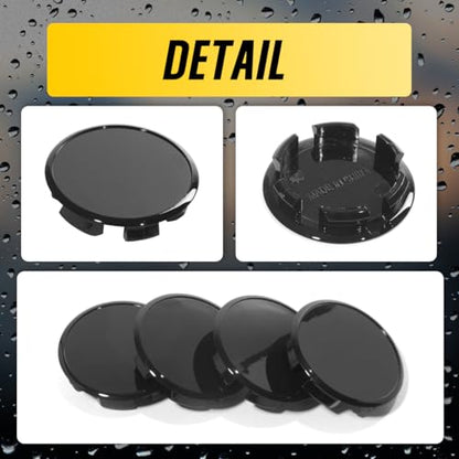56.5mm 2.22" Glossy Black Open End Plus Plug Center Cap for EZ Lube - color: Glossy Black