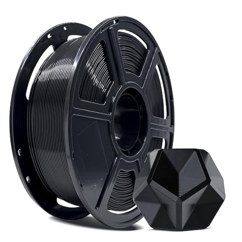 FLASHFORGE 3D Printer Filament, PLA PRO Filament 1.75mm, 1KG Spool (2.2lbs), Dimensional Accuracy +/- 0.02mm for FDM 3D Printers, Better Tenacity & No Knotting (Black) - color: Black, size: PLA