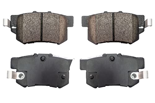D537 Premium Ceramic Rear Brake Pad Replacement for 2002-15 Civic,2011-15 Honda CR-Z,1991-2007 Accord,2004-08 TSX,2013-18 ILX,2010-13 Suzuki Kizashi Hardware Fit Included - style: D537