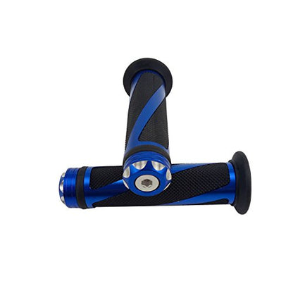 Universal Motorcycle Rubber Gel Handlebar Hand Grips for 7/8" Bar End Handle Bars Sports Bikes - color: Blue