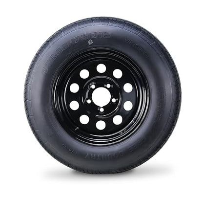 Free Country Trailer Tire Wheel ST205/75D15 6PR C 101L 5X4.5 Black Mod, Pk2 - size: ST205/75D15 (5x4.5PCD) /6PR