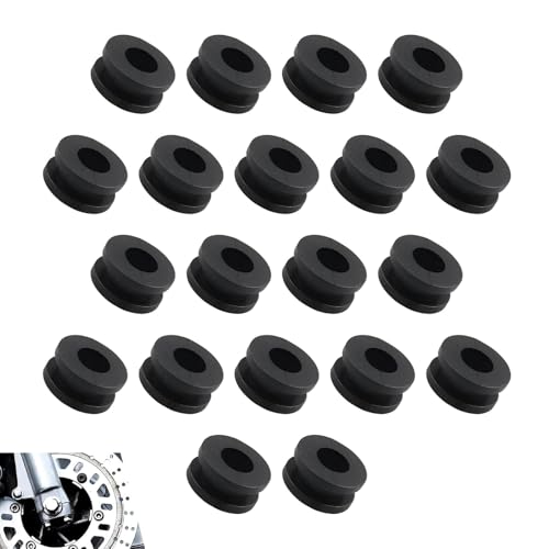 20Pcs Motorcycle M6 Rubber Grommets Kit, Motorcycles Fairing Grommets, O-ring Fairing Side Cover Compatible with Yamaha, Suzuki(Black)