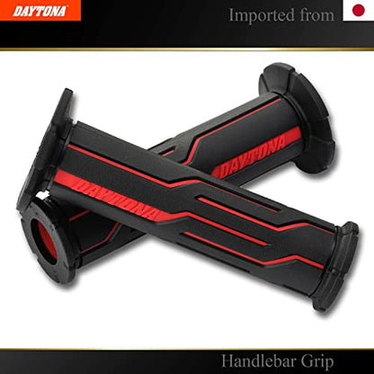 DAYTONA Universal 7/8" Motorcycle Handlebar Grips for Stylish and Comforting Long Rides (Geometric) (Red) - color: Red