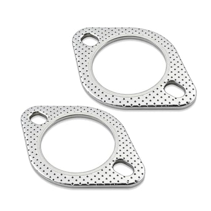 2PCS Car Exhaust Gasket, Exhaust Flange Gasket, Ultra Seal 2-Bolt 2-Inch Reinforced High Temperature Exhaust Manifold Gasket, Catalytic Converter Gasket for Most Cars Trucks (2 Inch) - color: 2 Inch