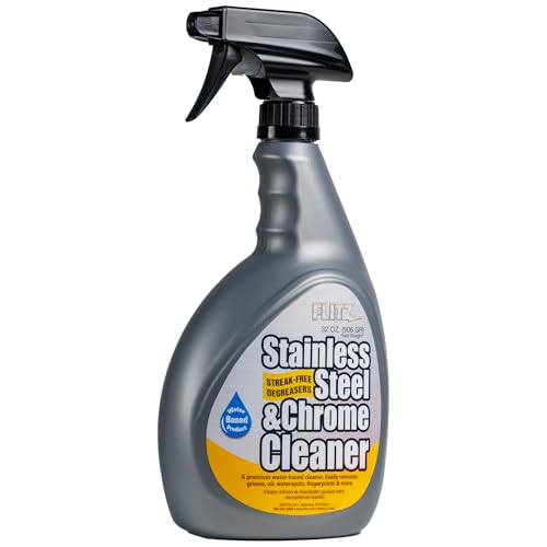 FLITZ Stainless Steel & Chrome Clean - 32oz Bottle, USA-Made Stainless Steel Cleaner Spray for Appliances - Grill, Fridge, Sink Stain Remover - Also Works on Aluminum Surfaces (1 Pack) - size: 32 Fl Oz (Pack of 1)
