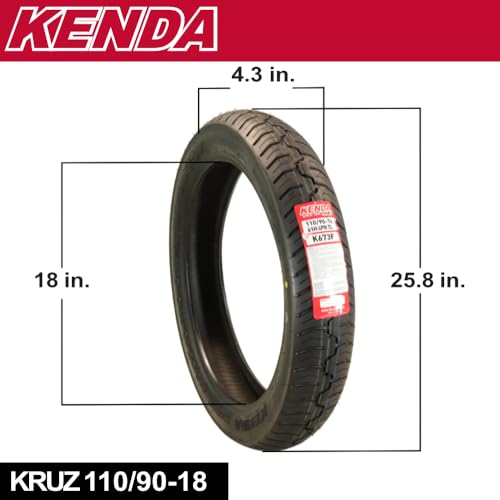 Kenda Kruz K673 Front Motorcycle Tire, 110/90H-18, Blackwall - size: 110/90H-18