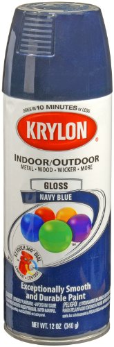 Krylon K05190707 ColorMaster Paint + Primer, Gloss, Navy Blue, 12 oz. - color: Navy Blue, size: 12 Ounce (Pack of 1), style: Gloss