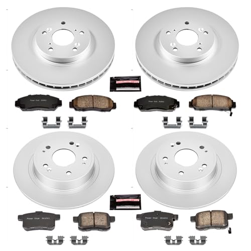 PowerStop Z17 Brake Pad & Fully Coated Rotor Kit Front & Rear CRK2742 - style: Stock Replacement Fully Coated