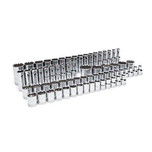 GEARWRENCH 67 Pc 1/2” Drive Master Metric Chrome Socket Set | GWMSSKT12MM - style: 1/2" Chrome Sockets