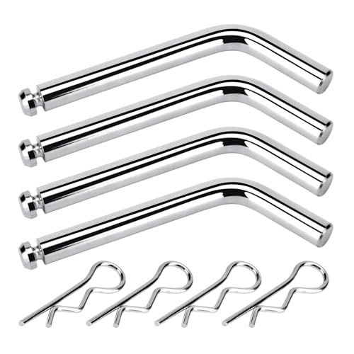 4 Pcs Replacement 5th Wheel Pins and Clips, 1/2 Inch Diameter Fits 5th Wheel Hitch and 5th Wheel Rail Gooseneck Hitches