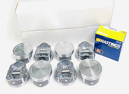 Set of (8) Pistons & Moly Rings Kit Chevy 5.3L LS1 Silvolite Hypereutectic Pistons 1999-2003 Dish Top 3.780" Standard Bore Diameter