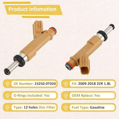 Compatible with/Toyota 2009-2018 Corolla & Matrix 1.8 Fuel Injectors