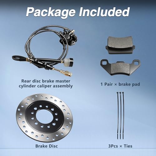 Hydraulic Rear Disc Brake Caliper System Disk Rotor Pads Compatible with Dirt Bike Quad Wheel ATV Go-kart 150cc 200cc 250cc Dune Buggy