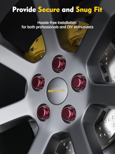 MIKKUPPA M12x1.5 Lug Nuts, Rose Pink 20PCS Closed End Spline Lug Nuts - color: Rose Pink