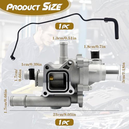 Aluminium Coolant Thermostat Housing Assembly Kit with Throttle Body Inlet Heater Pipe, Compatible with Compatible with Chevy Cruze,Limited,Trax,Sonic,1.8L 1.6L, Replaces 25199824,25192228 25192904