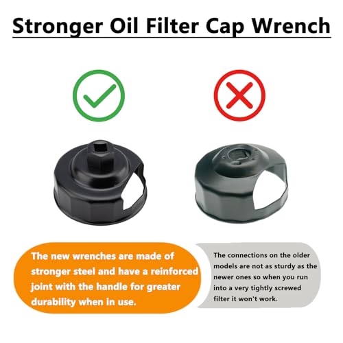 Sturdy Oil Filter Wrench,76mm 14flutes Oil Filter Cap Removal Tool Socket,Fit for 1984-2021 Harley Spin-On Oil Filters (Except '15-Later Xg)