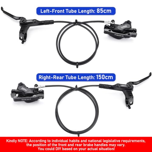 TOBWOLF MTB Hydraulic Disc Brake Set, Four-Piston Bike Brake Upgrade Kit - color: Upgrade Hydraulic Disc Brake Set - Four Piston