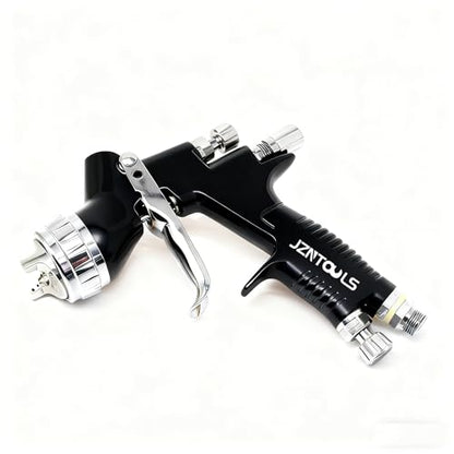TE20 HVLP Air Spray Gun 1.3mm Nozzles, Car Paint Gun Sprayer,Forged Body, Anodised Finish，Paint Gun for Varnish and Top Coat, with Paint Sprayer Accessories (Black（Plum Blossom Nozzle）) - style: Black（Plum Blossom Nozzle）