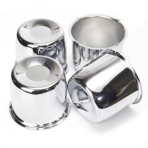 4Pcs 4.35" OD 3.72" H Push Through Trailer Wheel Center Cap for Rim - color: Chrome, size: 4.25" Hub 3.72" H