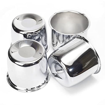 4Pcs 4.35" OD 3.72" H Push Through Trailer Wheel Center Cap for Rim - color: Chrome, size: 4.25" Hub 3.72" H