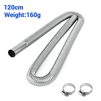 color tree Stainless Steel Exhaust Pipe 1 Inch 2.5CM ID Parking Air Heater Fuel Tank Diesel Gas Vent Hose Length 47.2Inch 120CM - size: 120CM
