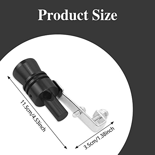 2PCS Car Turbo Whistle, Aluminum Alloy Universal Turbo Whistle - color: Black