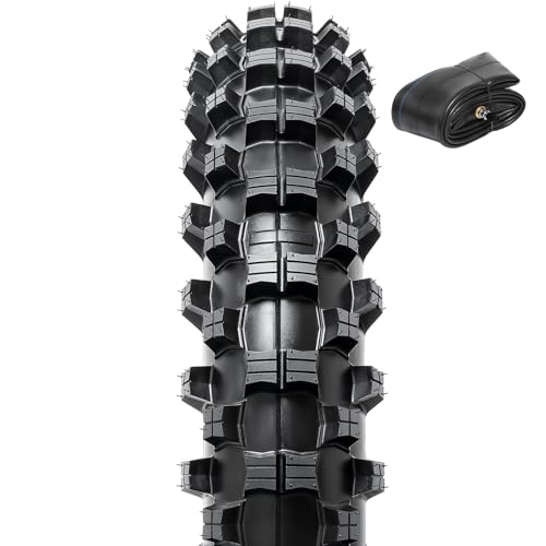 110/100-18 4PR TT 64M Dirt Bike Front/Rear Tire and Inner Tube Compatible with 110/100-18 Off Road Pit Bike/Motorcycle Tire (P-2006)