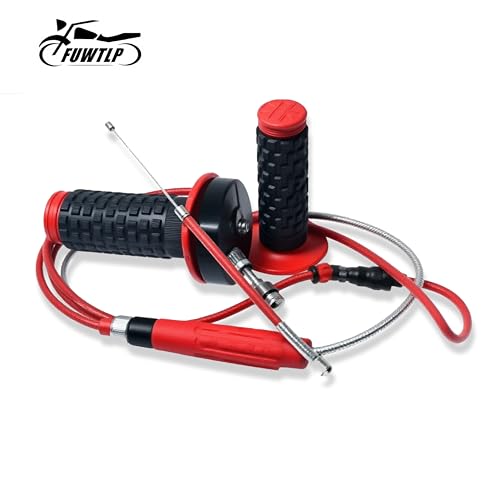 Red 7/8" 22mm Handlebar Handle Grips Throttle Cable for 50cc 90cc 110cc 125cc 150cc 200cc 250cc Mini Bike ATV Quad Pit Bike Dirt Bike Motorcycle
