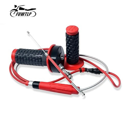 Red 7/8" 22mm Handlebar Handle Grips Throttle Cable for 50cc 90cc 110cc 125cc 150cc 200cc 250cc Mini Bike ATV Quad Pit Bike Dirt Bike Motorcycle