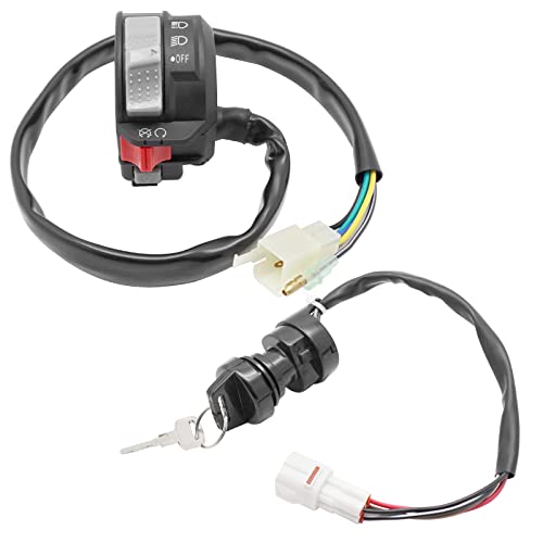 M MATI Start Stop Headlight Switch & Ignition Key Switch for Yamaha Warrior 350 Grizzly 600 1996-2001 Big Bear 350 Wolverine 350 1995-2001 Kodiak 400 1993-1999 Moto-4 350 1995