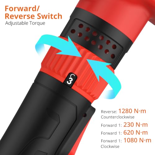 Proster 1/2" Angle Impact Wrench - 950Ft-Lbs Torque 7500RPM 6.3" Reach - size: 1/2 Inch Angle
