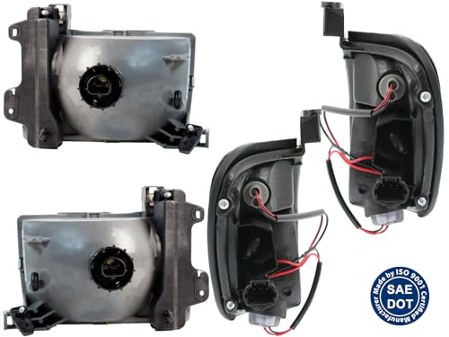 APA Replacement Combo Set of Headlight Corner Turn Signal Light for 1998 1999 2000 Frontier 2000 2001 Xterra Set of Passenger and Driver Side - color: 1998-2000 Frontier Combo