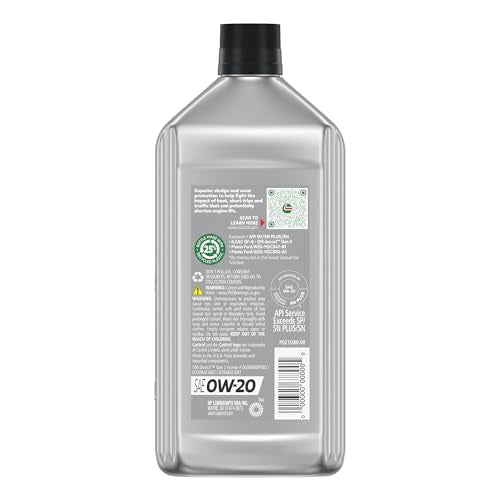 Castrol GTX Full Synthetic 0W-20 Motor Oil, 1 Quart, Pack of 6 - size: 1 Quart, Pack of 6