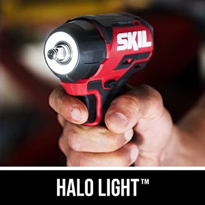 SKIL PWR CORE 20 Brushless 20V 3/8-Inch Compact Impact Wrench Kit with 3-Speed & Halo Light, Includes 2.0Ah Battery and PWR Jump Charger - IW6739B-10 - style: Impact Wrench Kit_compact