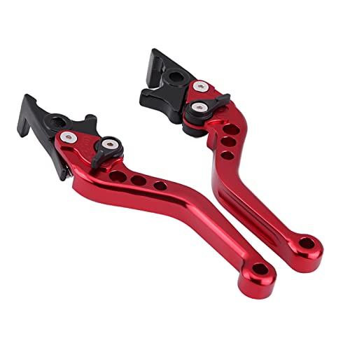 CHICIRIS Motorcycle Levers, 1 Pair CNC Aluminum Alloy Motorcycle Scooter Modification Double Disc Brake Lever (Red) - color: Red
