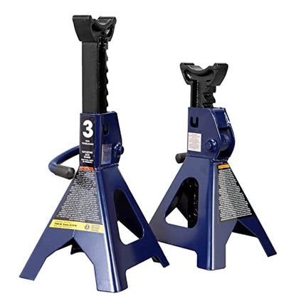 TCE Steel 3 Ton Jack Stands, Lifting Range 11.2"-16.7", 1 Pair - size: 3t normal