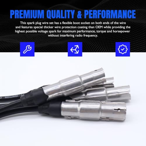 ST-4129 7mm Ignition Spark Plug Wire Set Compatible with Jetta L4 - style: 06A-905-430-AK