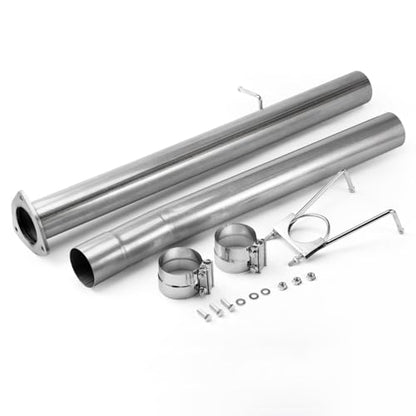 Stainless Steel Exhaust Pipe Kit for 2013-2018 Ram 2500 3500 Cummins 6.7L Turbo Diesel 4" Powerstroke Diesel - size: for 2013-2018 Ram 2500 3500